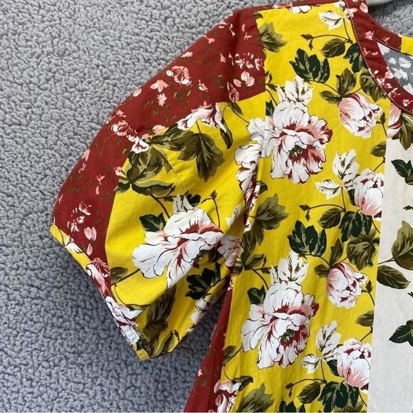 dRA Los Angeles Mojito Floral Patchwork ColorBlock Top - Picture 3 of 9